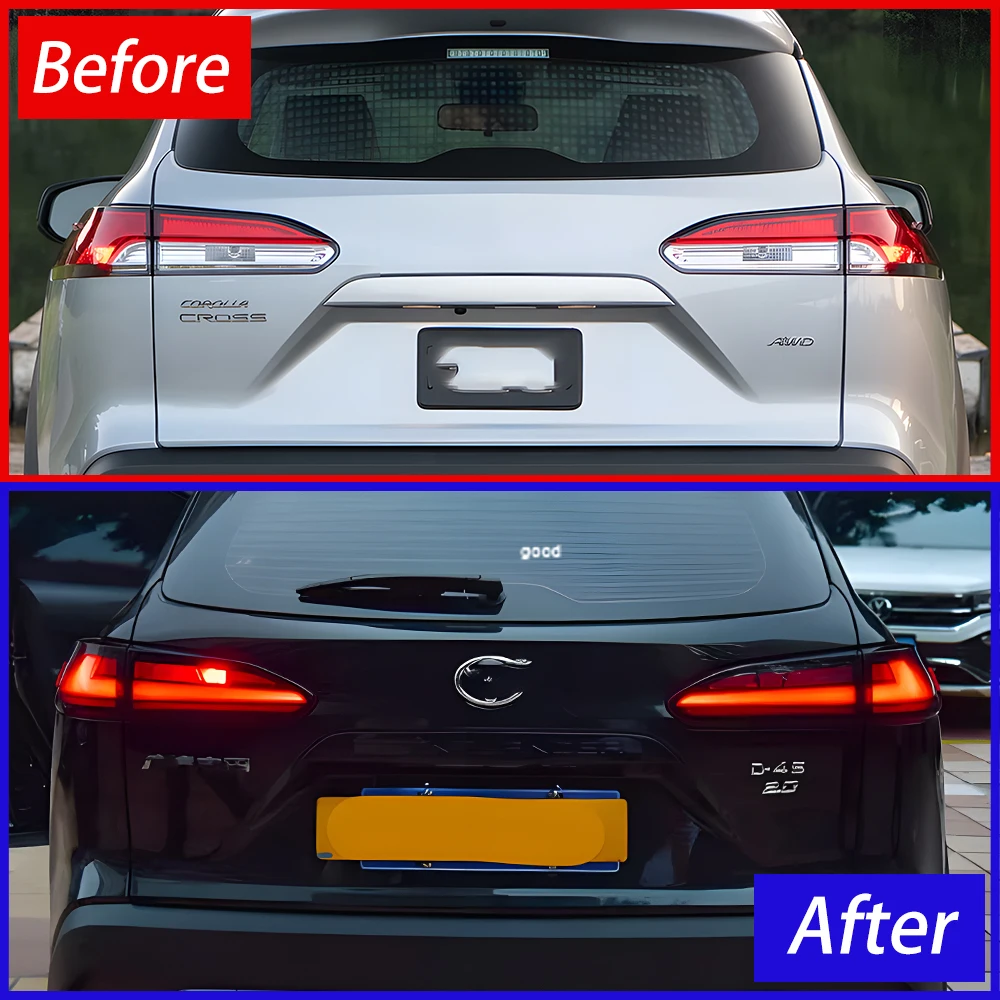 For Toyota Corolla Cross 2022-2024 Auto Back Lamps Assembly Upgrade Startup Effect Dynamic LED Car Taillights Tools Accessories