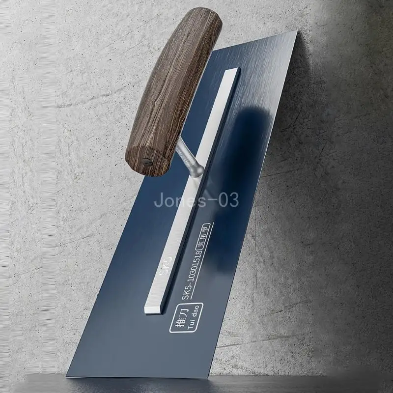 Q6PE Finishing Trowel SK5 Steel with Wooden Handle, Plaster Trowel Wall Plastering Skimming Trowel Building Tools