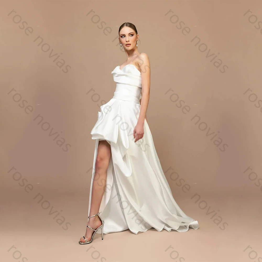 Vestido de noche de satén personalizado especial blanco sexy de alta calidad vestido de fiesta sin mangas con escote en forma de corazón estilo 2026 para hasta el suelo