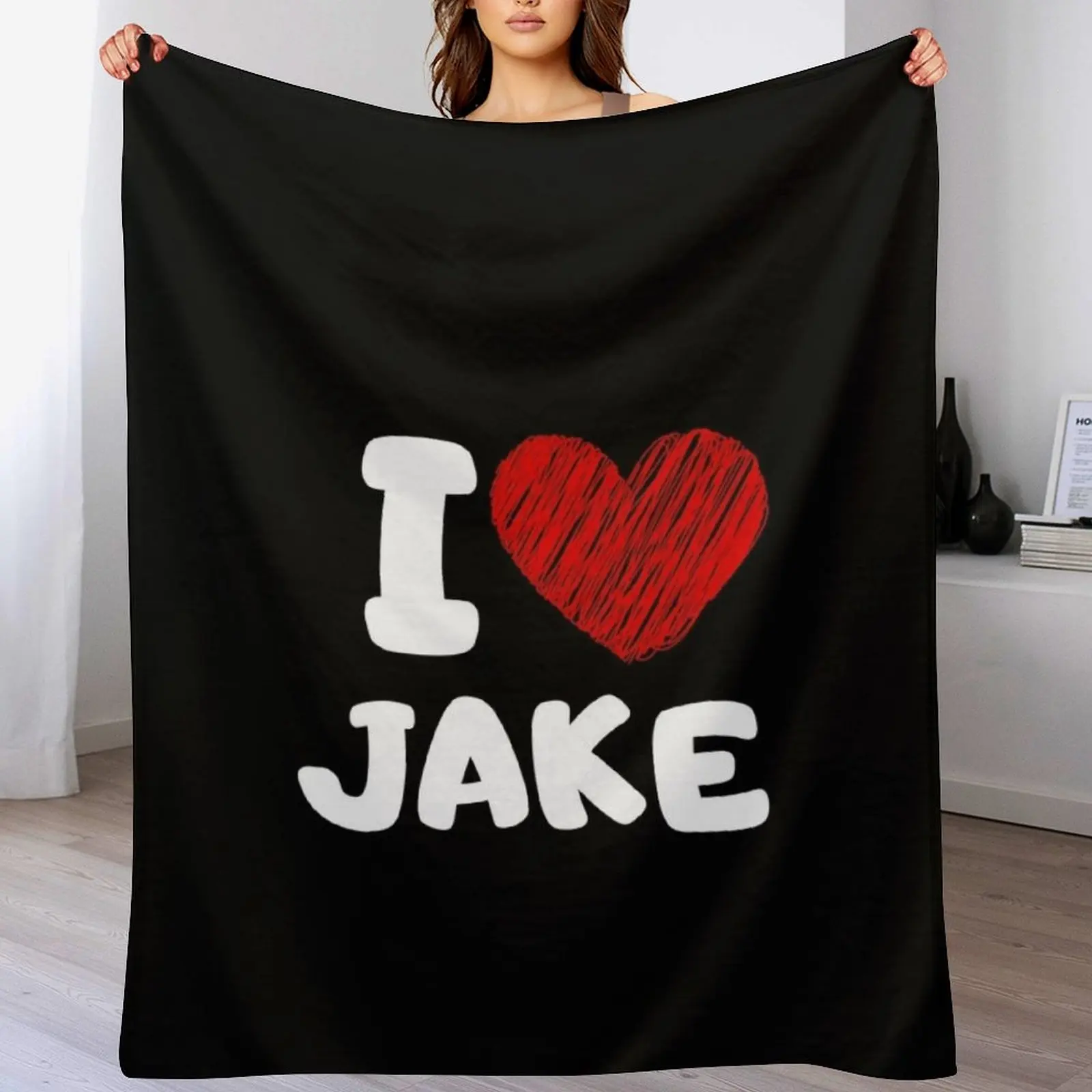 

I Love Jake, I Heart Jake Family lover Throw Blanket for sofa Flannel Blankets