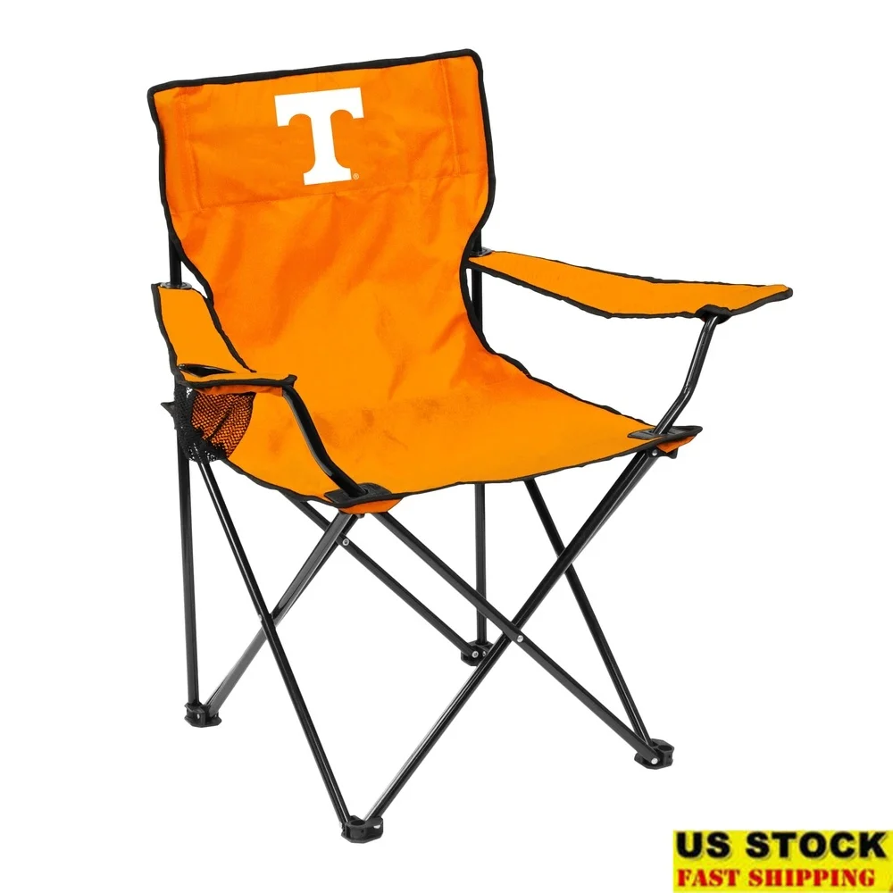

Quad Chair with Steel Frame and Polyester Fabric Adjustable Armrests Mesh Cup Holder Portable Storage Bag Ideal Outdoor