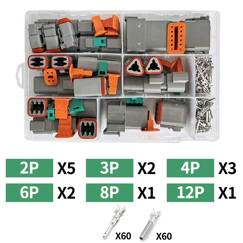 588 Stuks Deutsch Type Connector Kit Waterdichte Draad Dt Serie Connector Set Dt06 04 2/3 / 4 Pin 6/8/12 Pin Verzegelde Plug