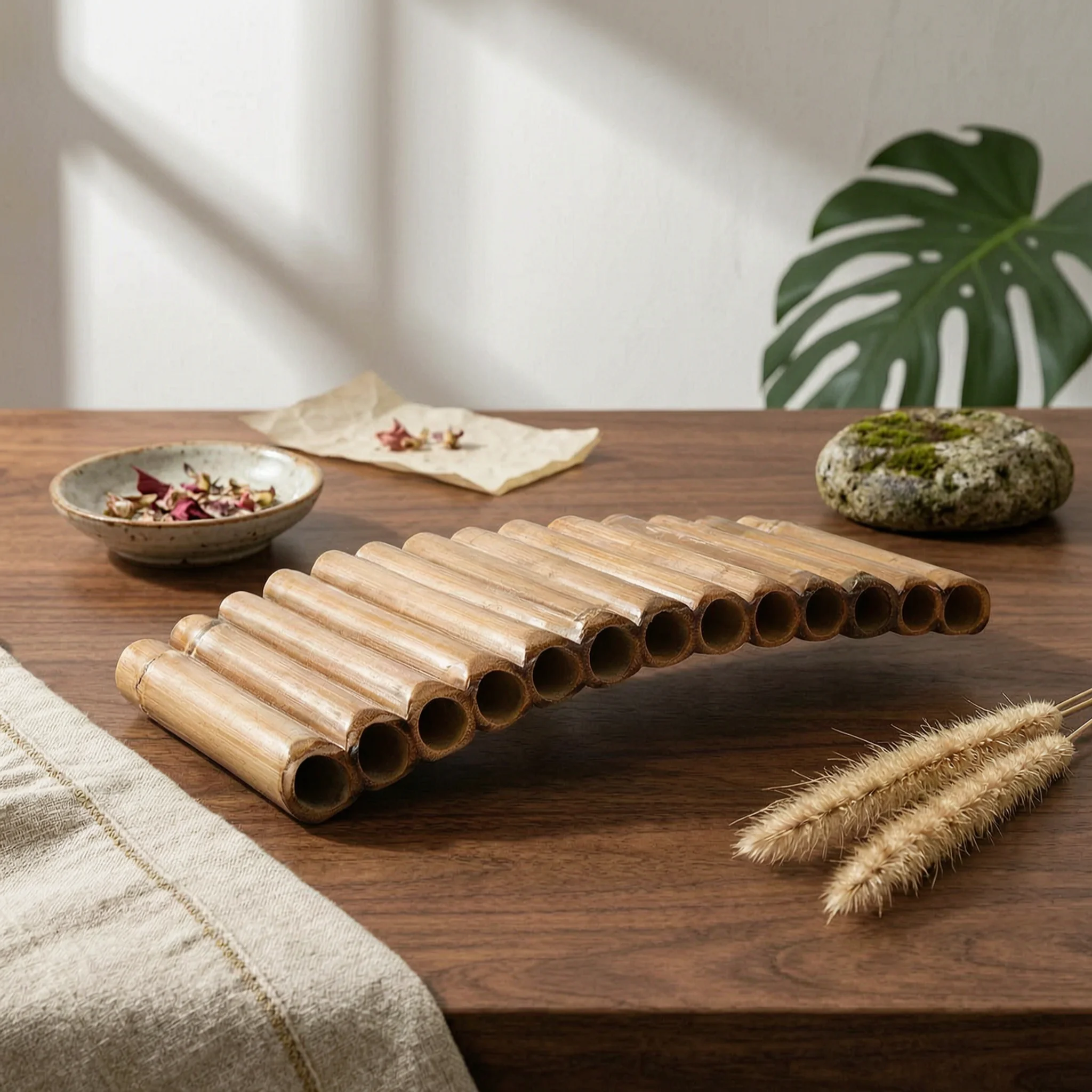 15-Pipe Pan Flute Accurate Pan Flute with Cleaning Rod Panpipes Sturdy Panpipe Beginner-Friendly for Beginners, Practice
