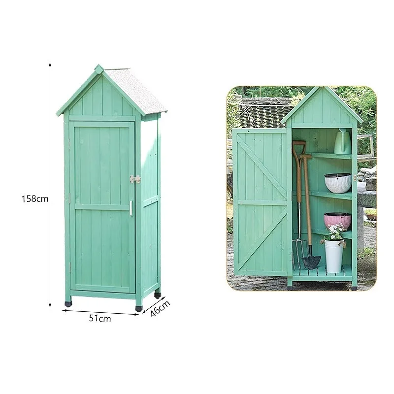 

Outdoor Tool Room Storage Box Anti-corrosion Solid Wood Cabinet Garden Courtyard Storage Cabinet Waterproof Sun Protection