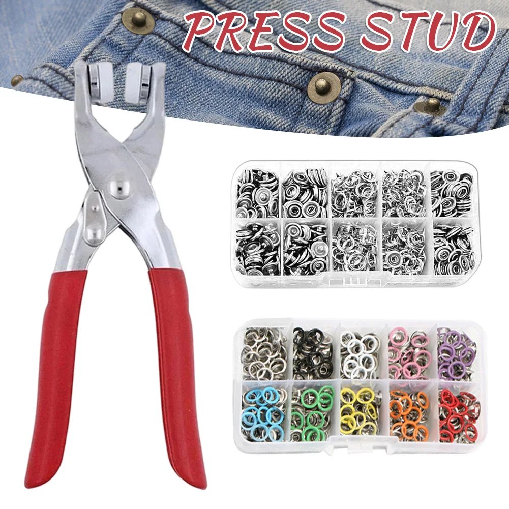 Metal Snaps Buttons With Fastener Pliers Press Tool Kit Universal Five-Claw Buckle Installation Tool Clothing Sewing Accessories