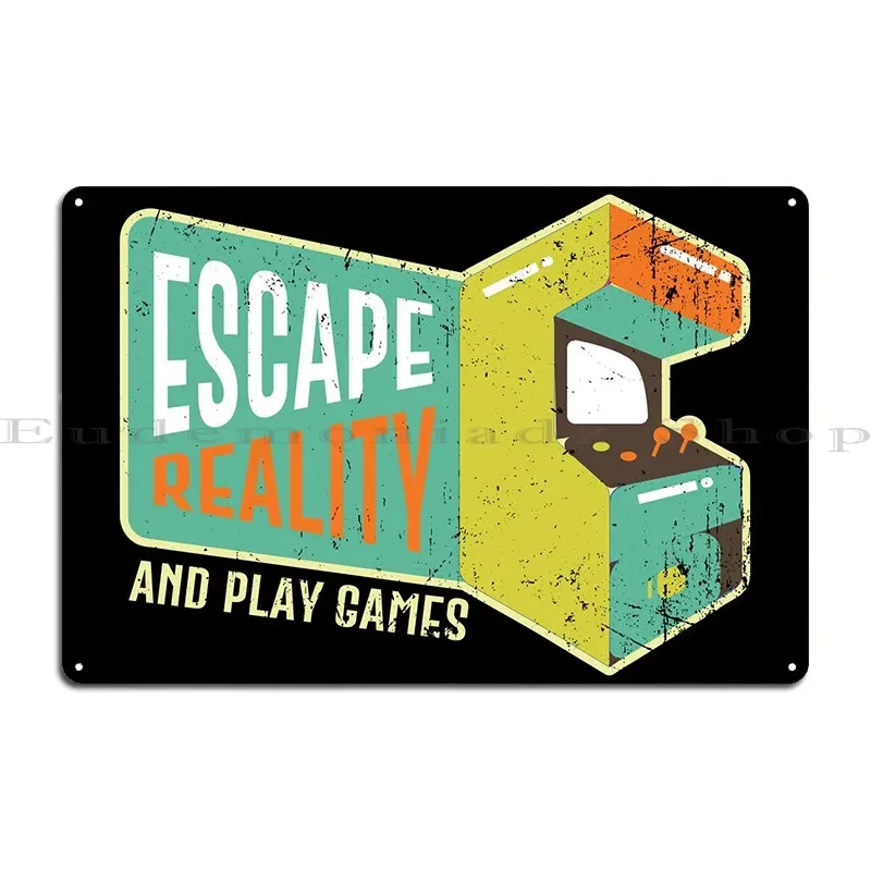 Retro Video Game Gamer Metal Sign Garage Mural Iron Wall Decor Plaques Tin Sign Poster