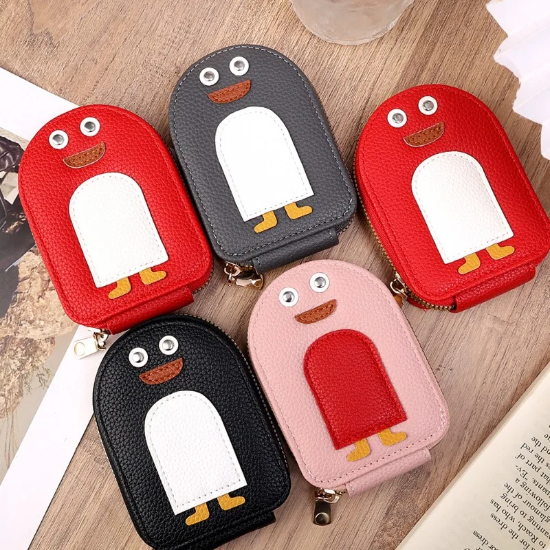 Cartoon Penguin Zero Wallet Zipper Folding Storage Coin Purse Bags Clip Men Women ID Holders Fashion Gifts Colors Pocketbook