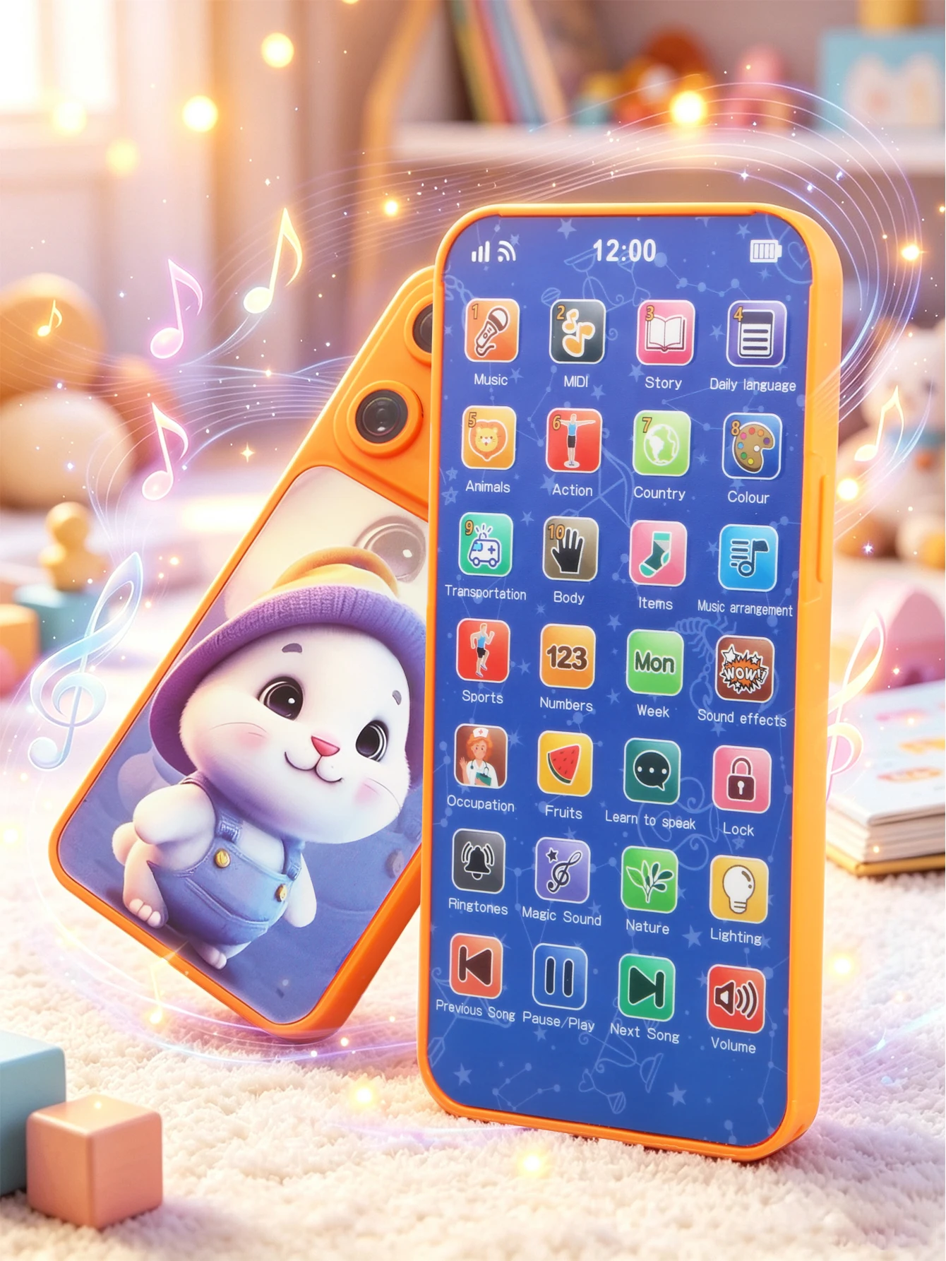 Teléfono Inteligente de Juguete Realista para Niños, Dispositivo Educativo de Aprendizaje Temprano para Bebés, Regalo Navideño para Niños y Niñas