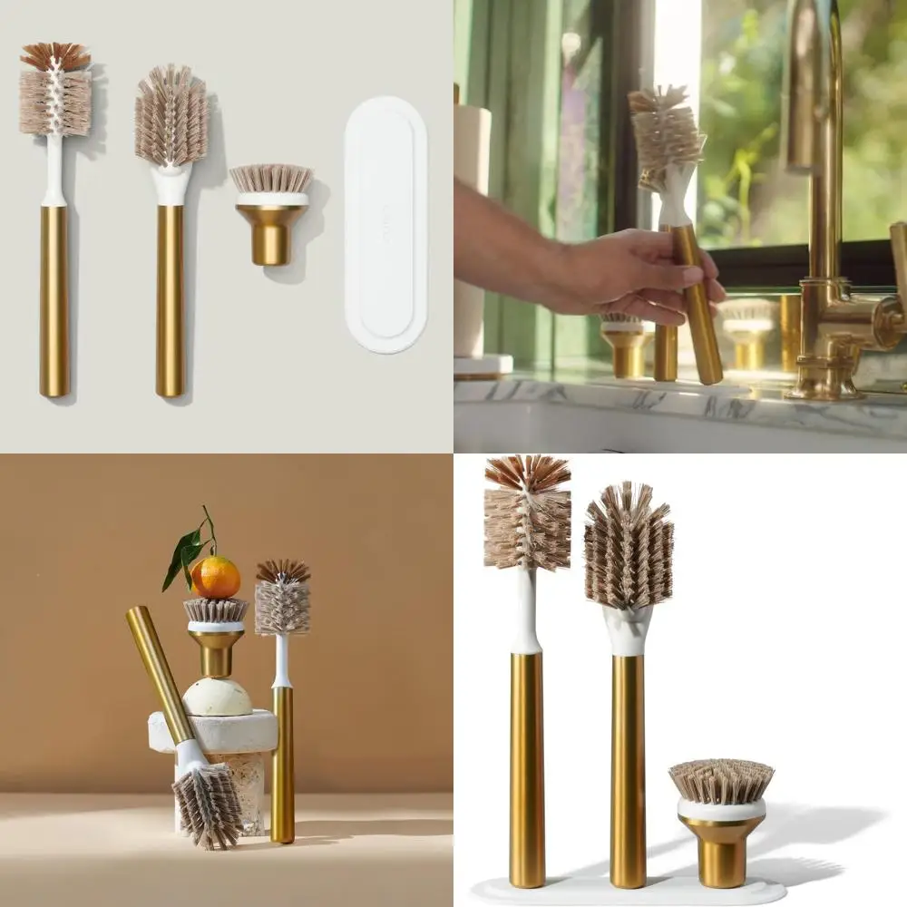 

Набор вертикальных магнитных ионных щеток из нержавеющей стали со съемными латунными золотыми насадками