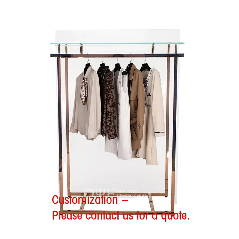 custom.Shop Design Ideas Clothing Retail Display Rack Clothes Stand Clothing Rail Luxury Fixtures