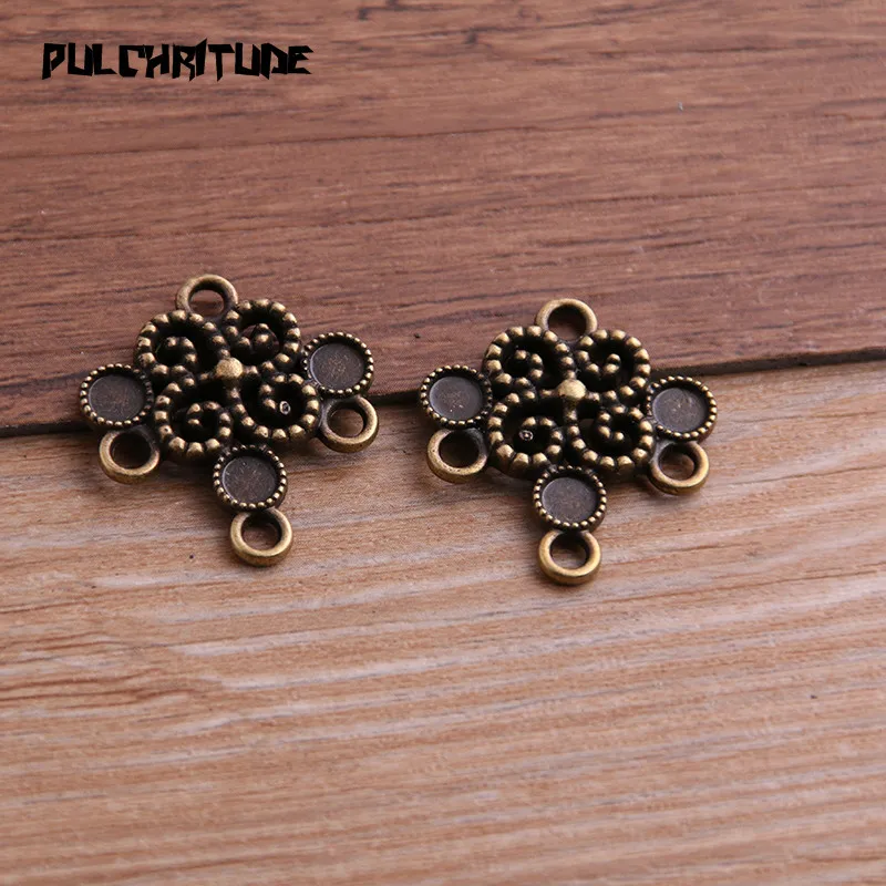 8pcs 23*26mm Two Color Zinc Alloy Necklace Charm Jewelry DIY Hollow Flower Connector Pendant Necklace