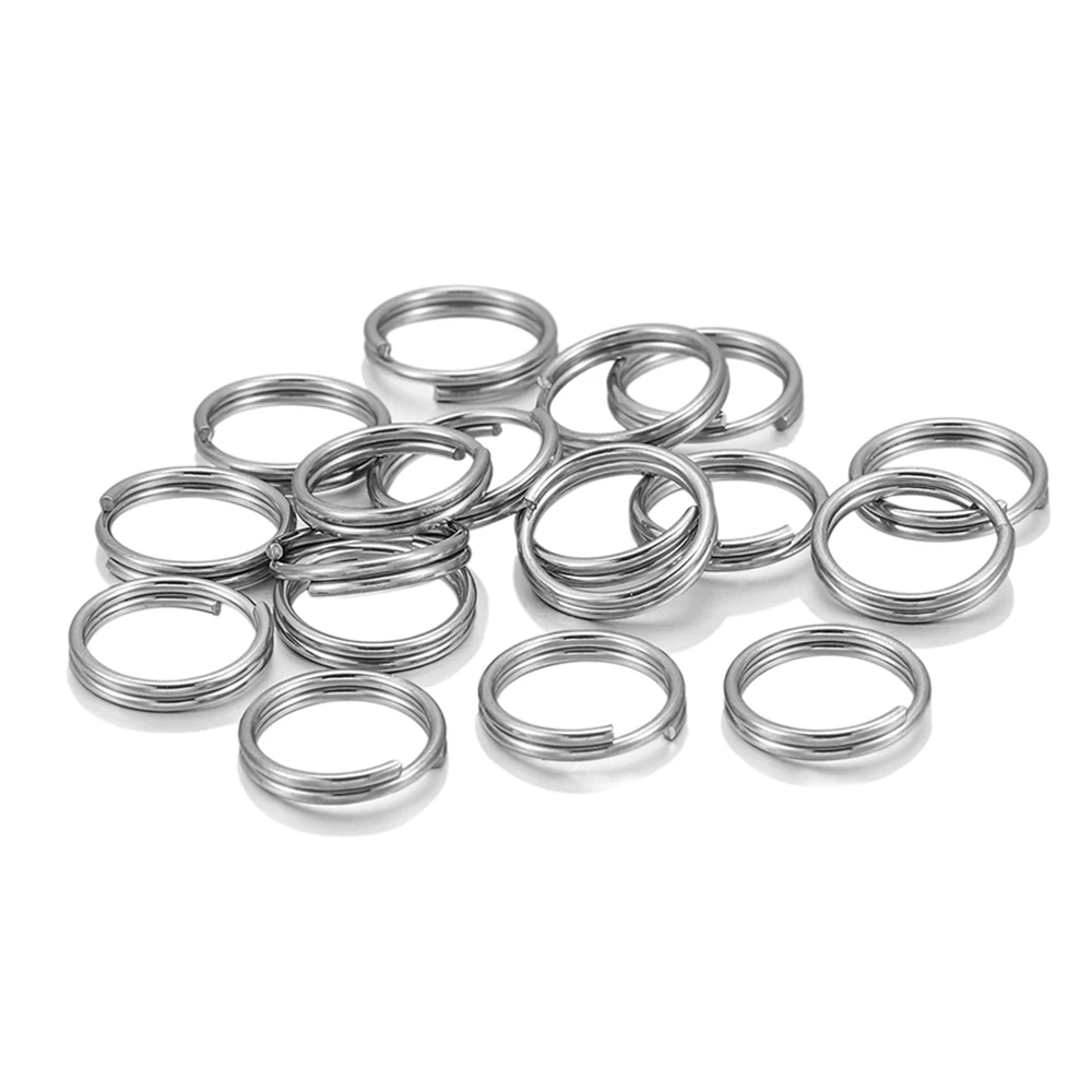 50/100pcs/lot 5-15mm Stainless Steel Open Double Jump Rings Connectors for DIY keyring Jewelry Making Accessories Supplies