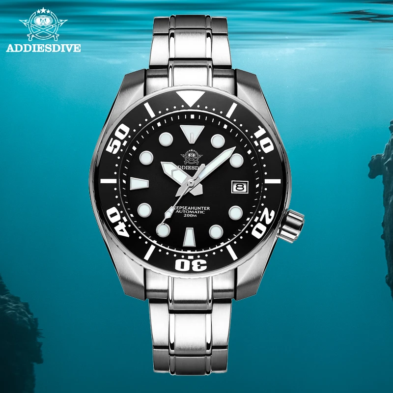 

ADDIESDIVE Luxury Mechanical Watch Men Sapphire Diving Watches Stainless Steel Wristwatch 200m Waterproof NH35 Automatic reloj