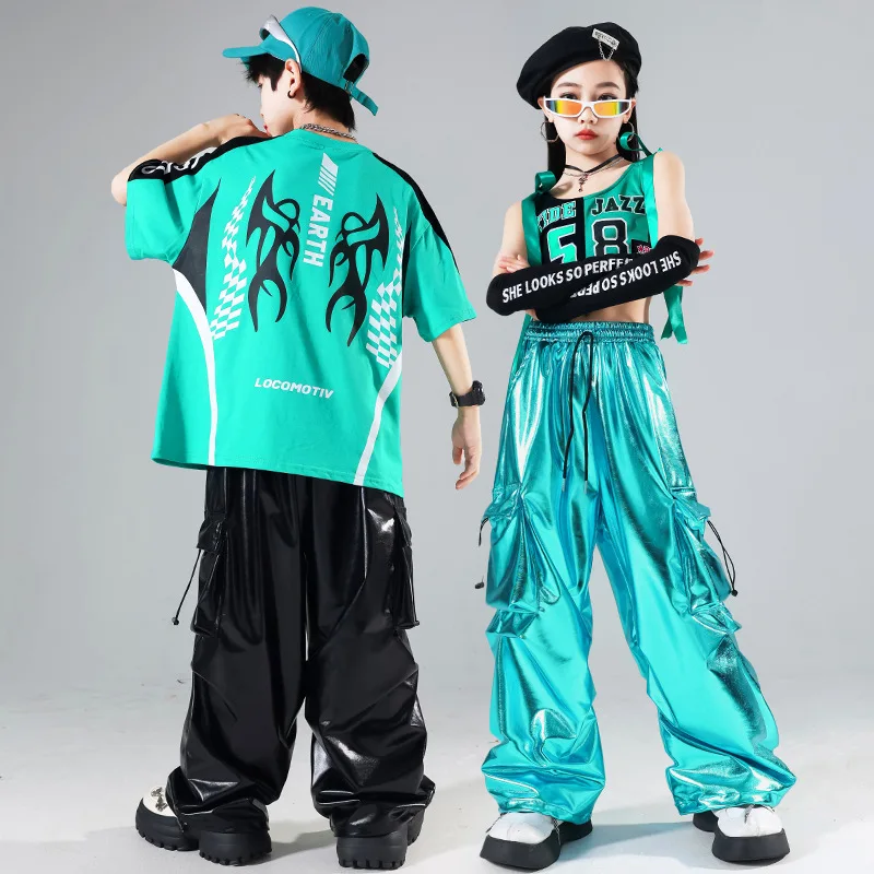 Abbigliamento da ballo di strada per bambini Hip Hop Fried Street Tide Abbigliamento per ragazze Abbigliamento da ballo jazz Spettacolo di passeggiate