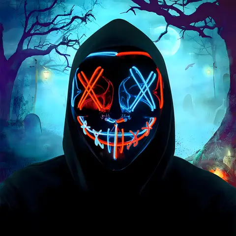 Máscaras de Halloween Máscaras LED que brillan en la oscuridad Máscaras de terror La elección perfecta para disfraces navideños Disfraces de Navidad Regalo de temporada