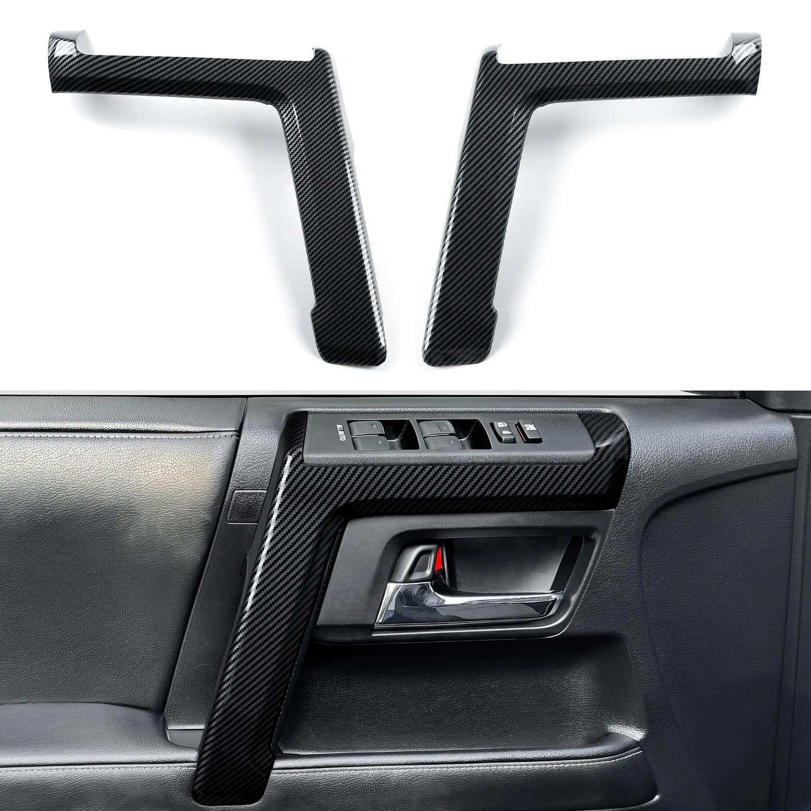 

For Toyota 4Runner (2010-2024) Car Door Armrest Panel Decorative Strips Carbon Fiber Interior Sticker ABS Trim Accessories