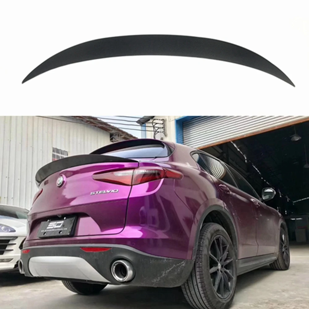 

FOR Alfa Romeo Stelvio Spoiler 2017 2018 2019 Rear Middle Spoiler Carbon fiber FRP Trunk Boot Duck Wings Car Styling