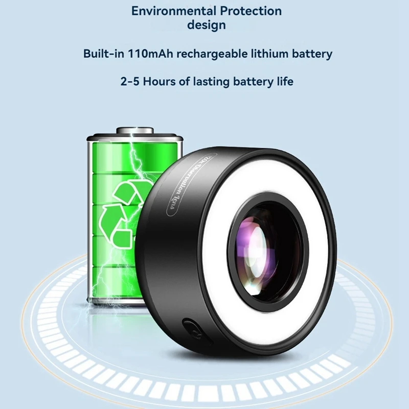 MS120 Phone Microscope Professional Identification Lens 120X HD Magnifying Jewelens With 19 Light Modes 36 LED Lamp Beads