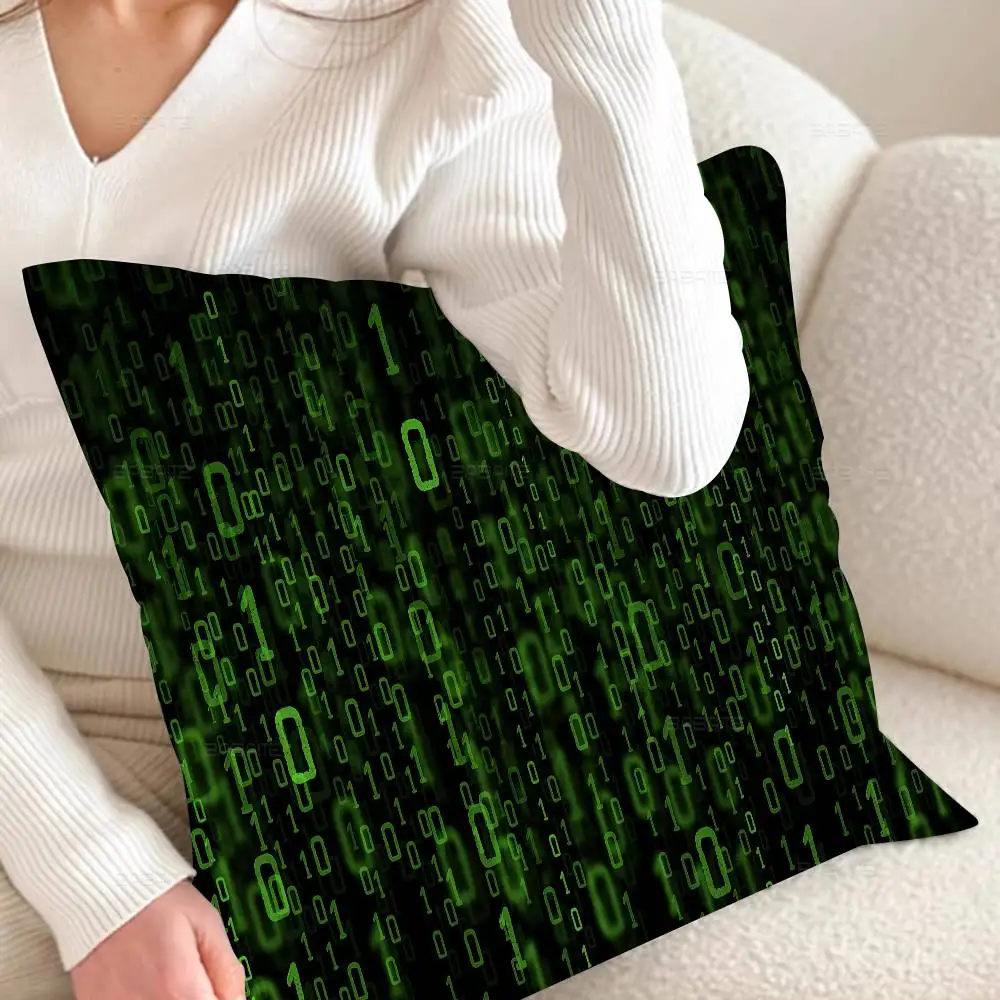 Binary Code The Matrix Program Chart Game Film Kissenbezug Zoll Farmhouse Decor Dekokissenbezüge für Couch-Dekorationen – Detail 9
