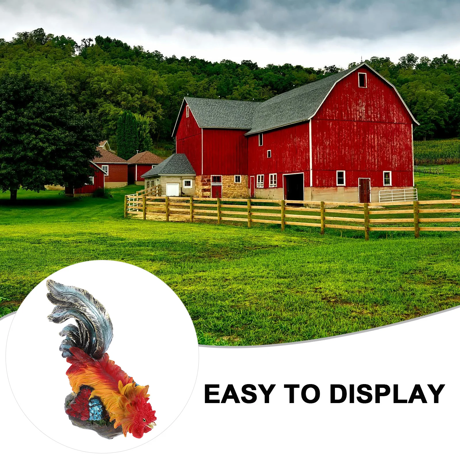 

Rooster Ornament Garden Figurine Animal Outdoor Simulation Decoration Resin Sculpture Chicken Decorative
