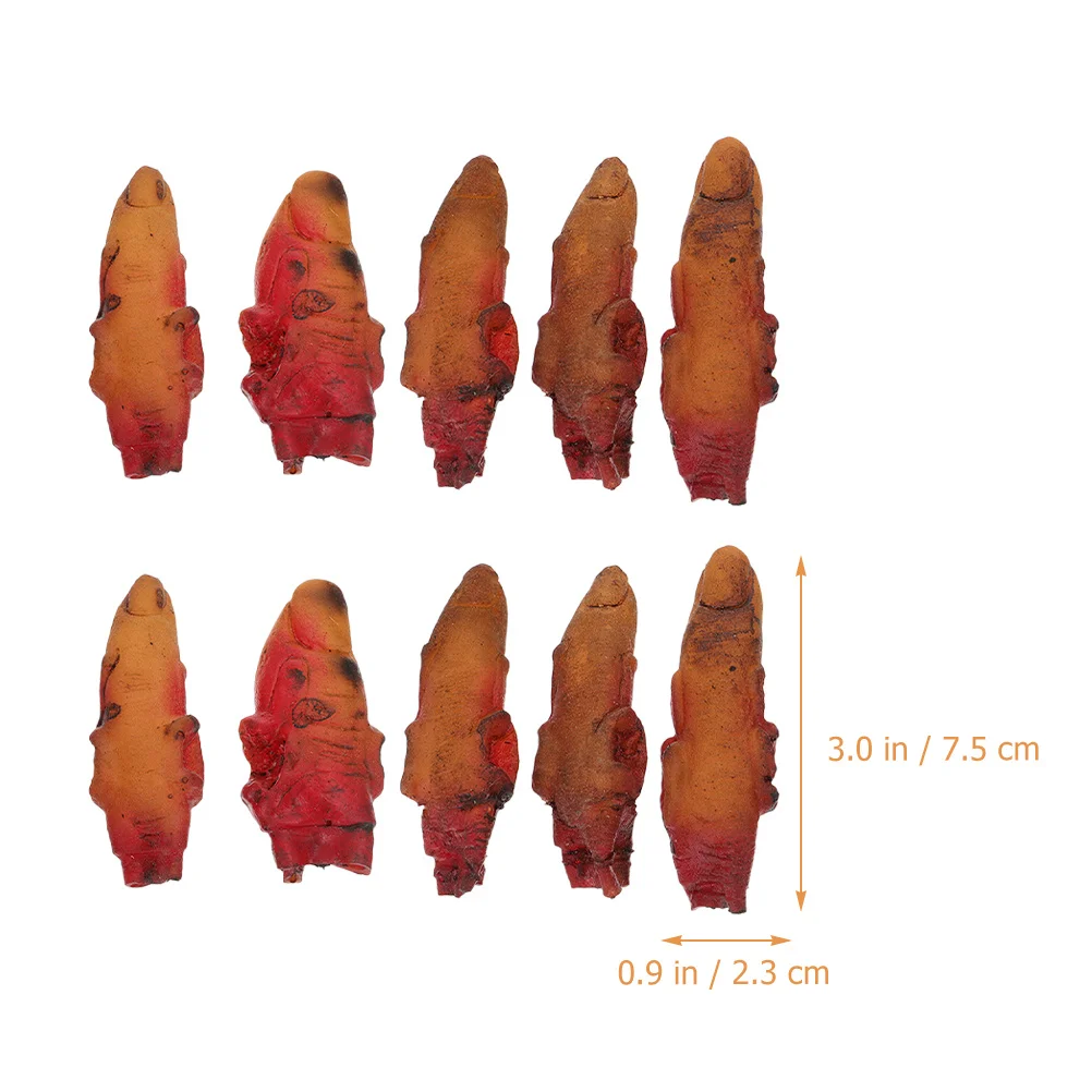 10 pçs halloween sangue dedo prop realista dedo falso para câmera fantasma barra decoração assustador festa favor portátil assustador
