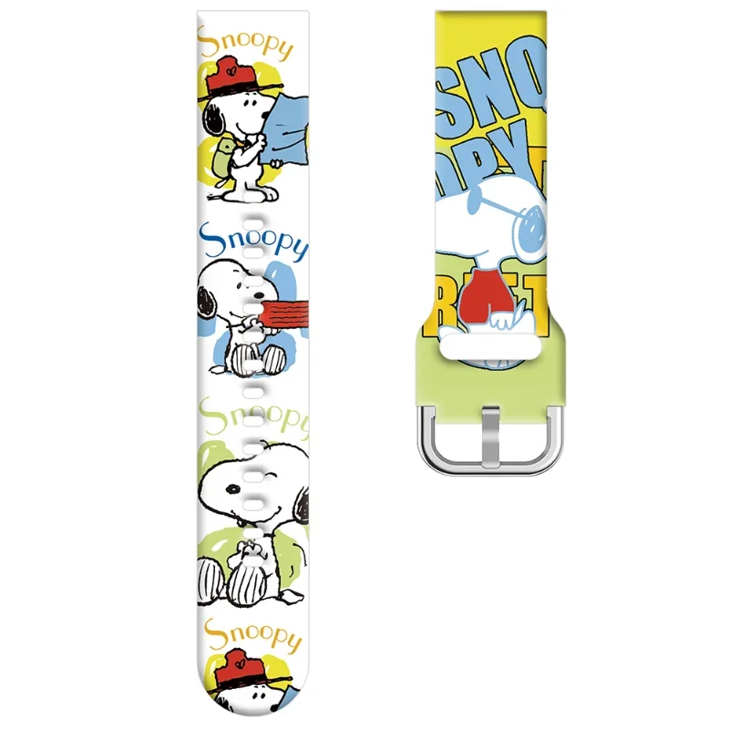 Cartoon Snoopy 20mm 22mm Band for Samsung Galaxy Watch 4 3 5 Pro Active 2 Gear S3 Silicone Bracelet Huawei Watch GT 2 3 Strap