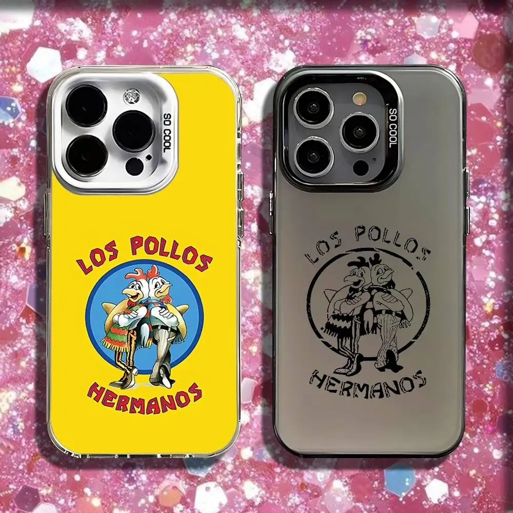 

Los Pollos Hermanos Phone Case For iPhone 16,15,14,13,12,11,Pro,Max,Plus,Mini,SE Black White Matte Shockproof Cover