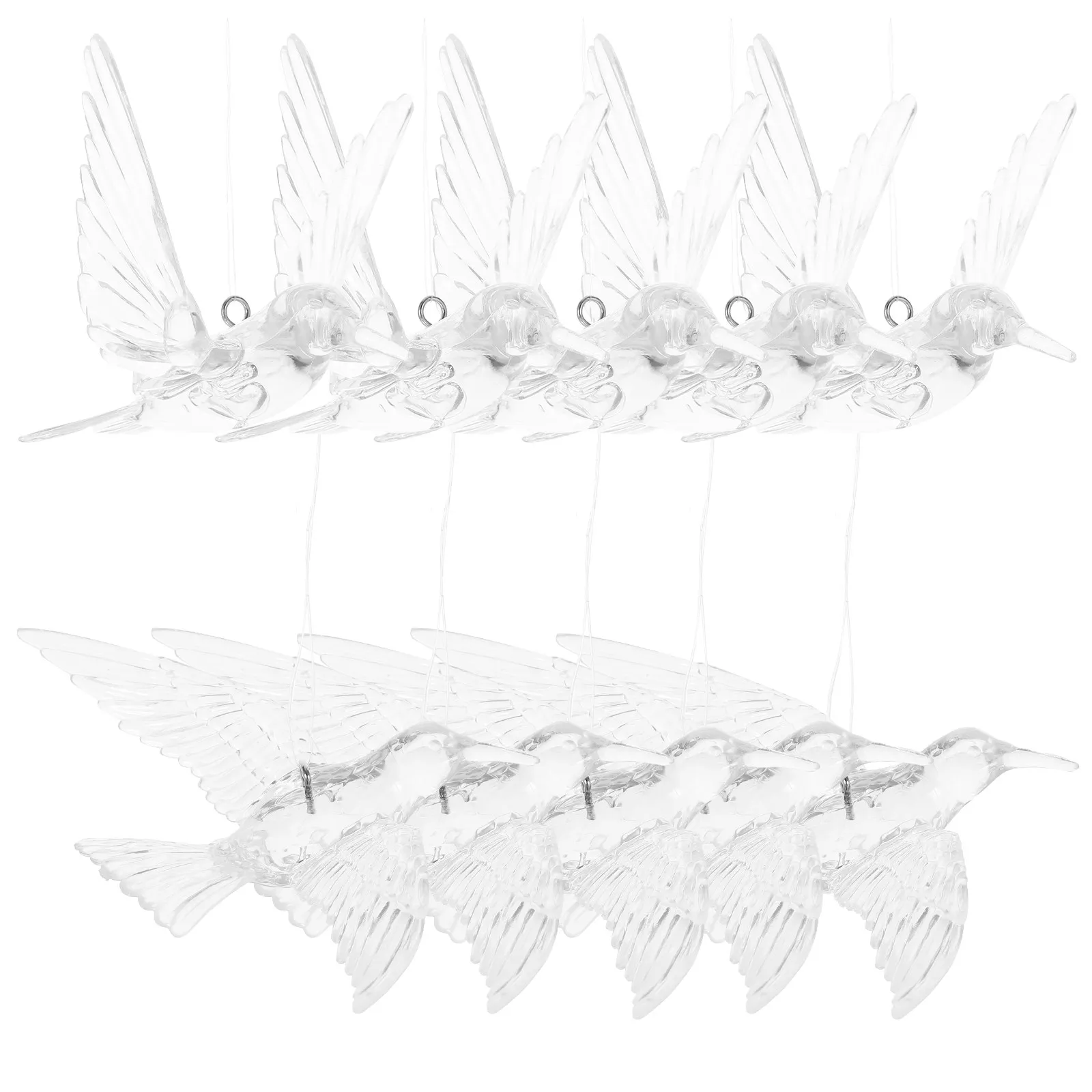 

10 шт. Прозрачные акриловые подвески-колибри для декора потолка, украшения для вечеринок, свадеб, DIY-подвески