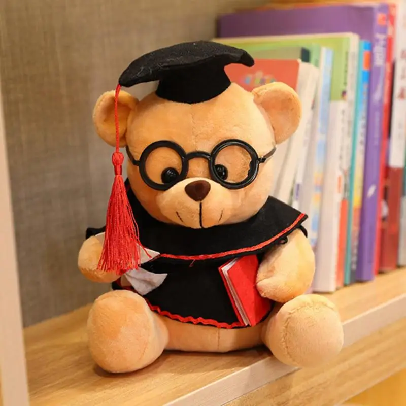 7 Inch Cute Graduate Bear Plush Toy 2024 Graduation Bear Animal Doll Plush Stuffed Animal Bear With Gown Hat Tassel Set Gifts