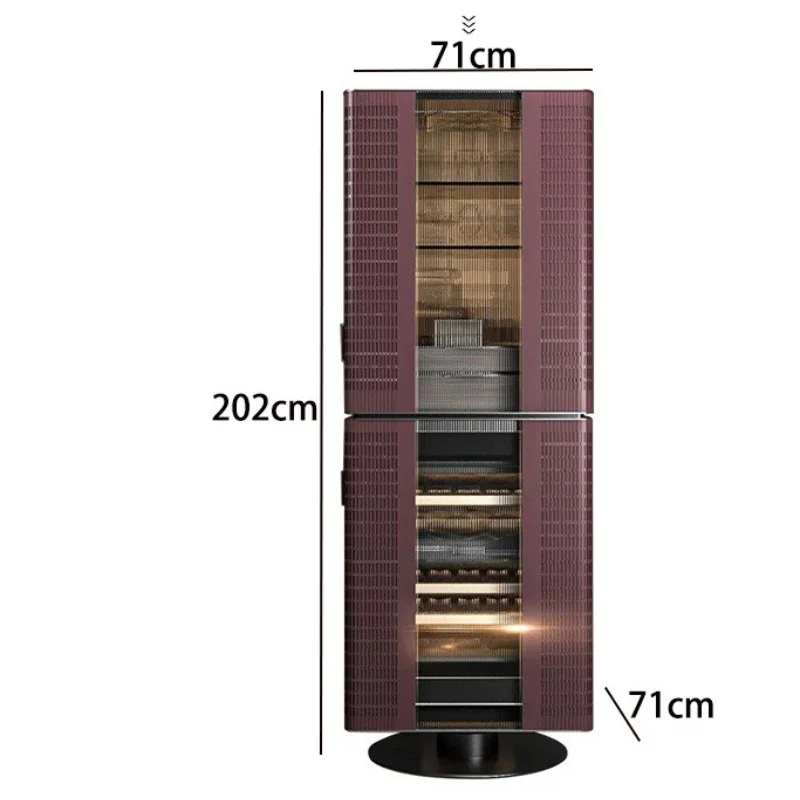 Italiaanse lichte luxe verticale wijnkast woonkamer eetkamer opbergvitrinekast