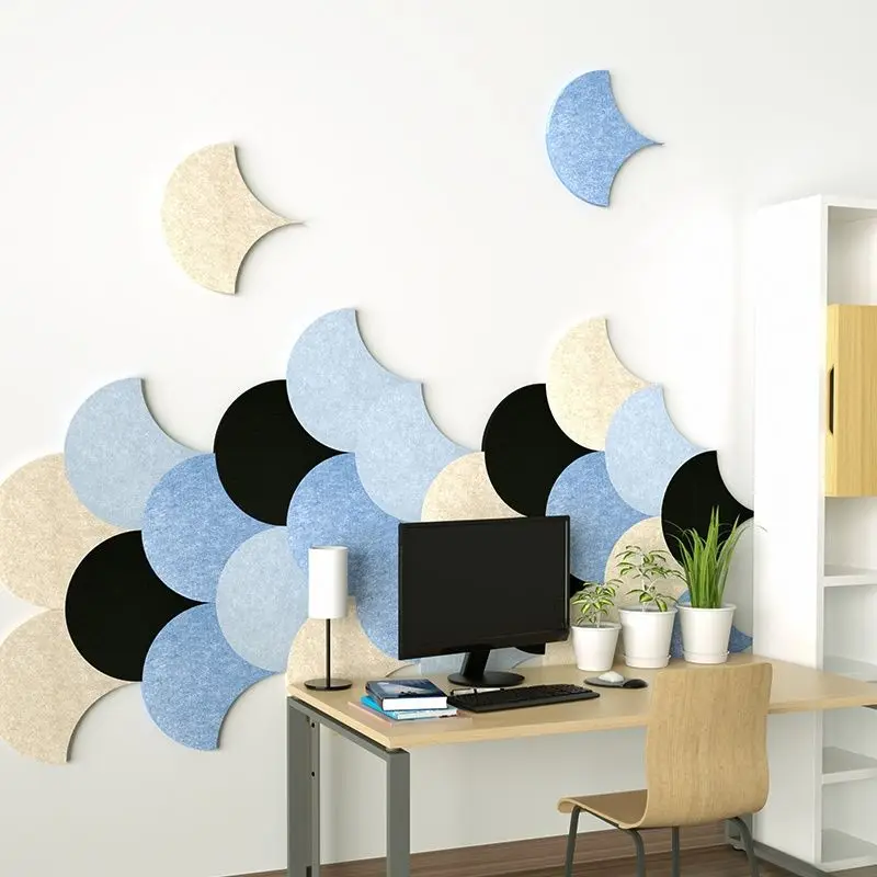 Fish Scale Shaped Felt Wall Stickers Soft Board Decoration Wallpaper Hall Bedroom Sofa TV Background DIY Corkboard Room Decor