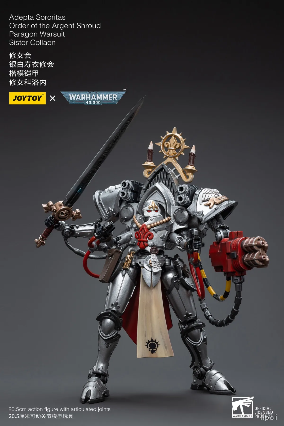 【Originale】JOYTOY Warhammer 40K 1/18 Action Figure Adepta Sororitas Ordine del Argent Shroud Paragon Warsuit Merewal & Collaen