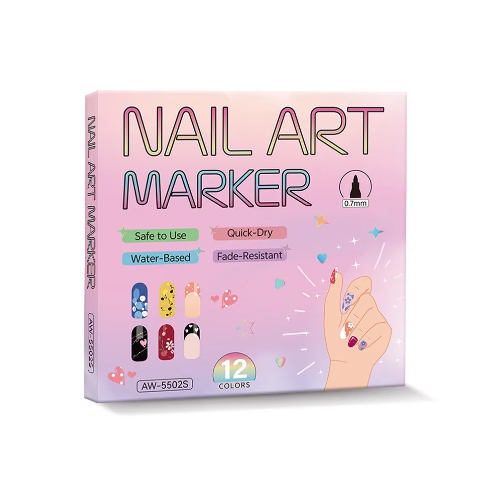 

Waterproof Nail Art Graffiti Pen Drawing Abstract Lines Fine 0.7mm Nail Art Coloring Pen Nail Painting Tools