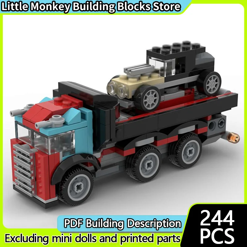 

City Car Model MOC Building Bricks Vehicle Carrying Transport Truck Modular Technology Children Holiday Gifts Assemble Toys Suit