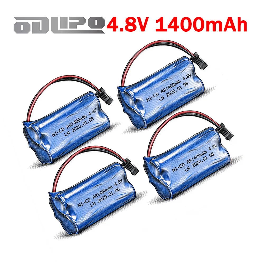 Ni-CD Battery AA 1400mah 4.8V Rechargeable Battery for Toy Car Dump Truck Four-wheel Drive Alloy Climbing Car 4.8v Battery Pack