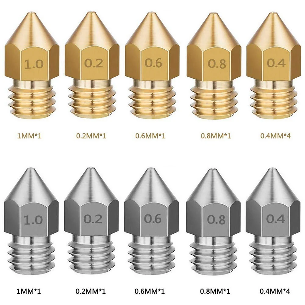 3D Printer Nozzle Kit, MK8 Nozzles Extruder Nozzles with Nozzle Cleaner Tool for Makerbot Creality CR-10 By Standie