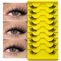 GROINNEYA Half Lashes 5/7/10 Piars Half Lashes Soft Natural Cat Eye Lashes Makeup Tool Fake Eyelashes Extension Fluffy Faux Cils