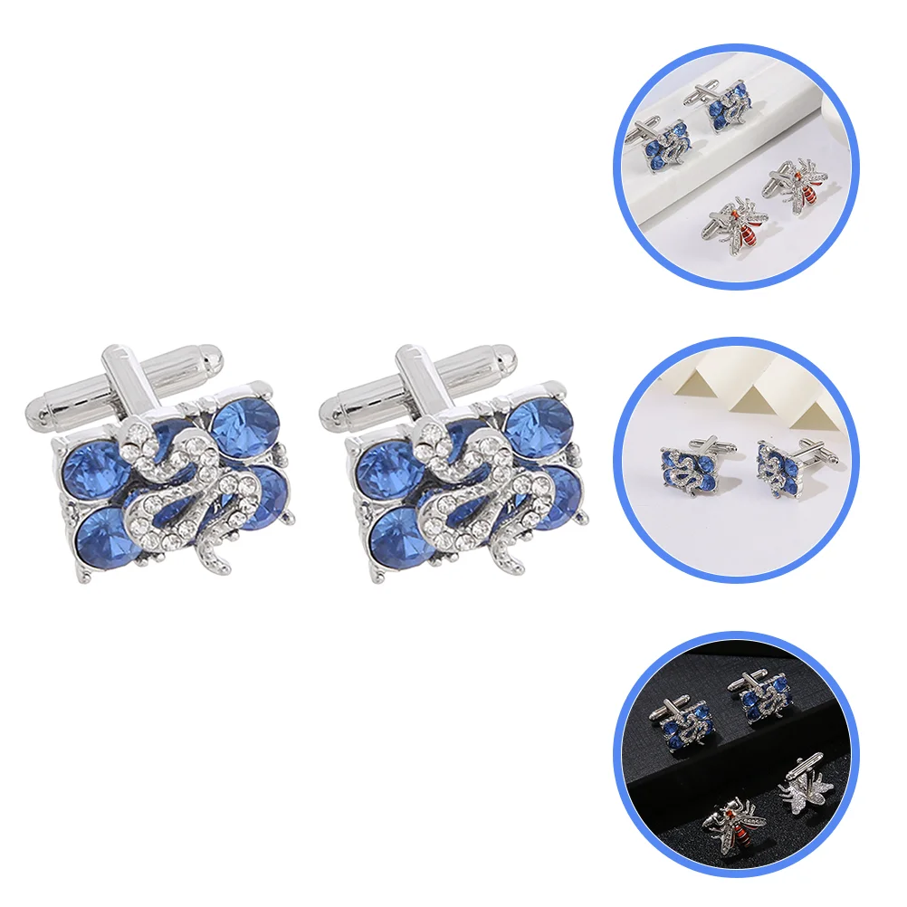 Snake Diamond Cufflinks Serpentine Suits Alloy Rhinestone for Men Shirt Sleeve Buckle Man Shirts