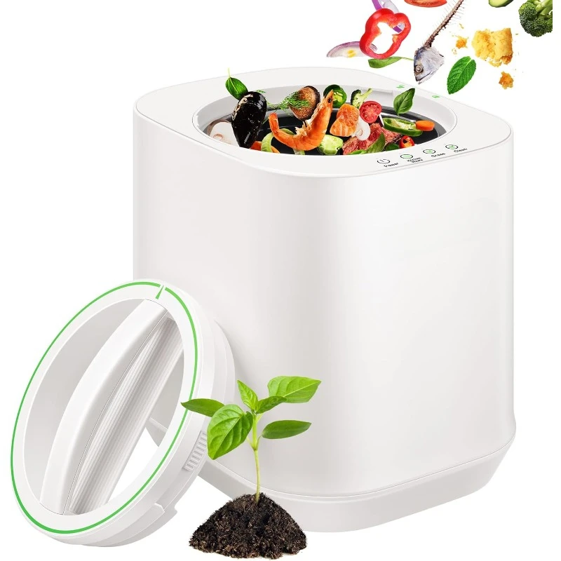 4L Electric Composter for Kitchen Indoor, Smart Compost Machine for Countertop, Odorless/Auto-Cleaning/3 Modes/Intelligen