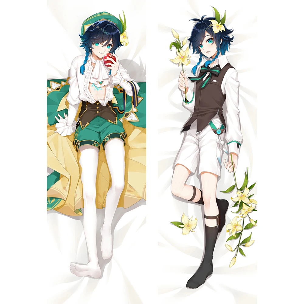 

Game Genshin Impact Venti Hugging Body Pillowcase Green Long Anime Dakimakura Pillow Case Cover Soft Cushion Cover Otuka Gifts