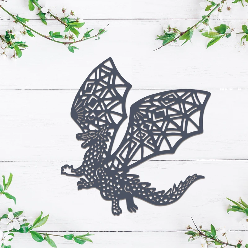 Mermaid Little Fairy Tiger Dragon Wings Turtle Fish Metal Cutting Dies Diy Decorate Cards Scrapbook Craft New Die Cut Stencils