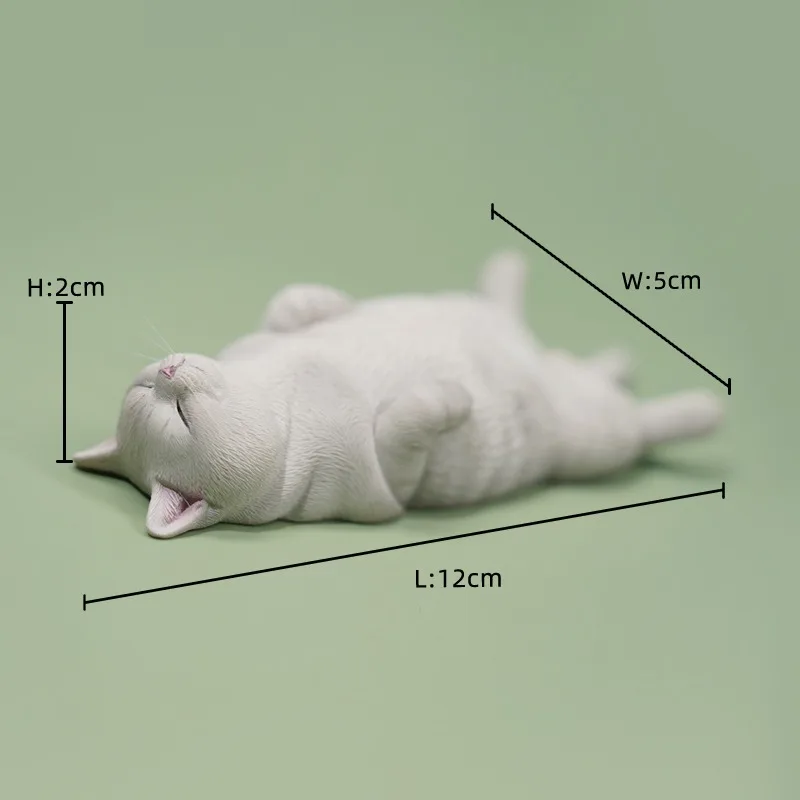 JXK 1/6 Scale Lethargic Cat Simulation Resin Ginger Cat Sleep Pet Kitten Model for Action Figures Scene Ornament Gift
