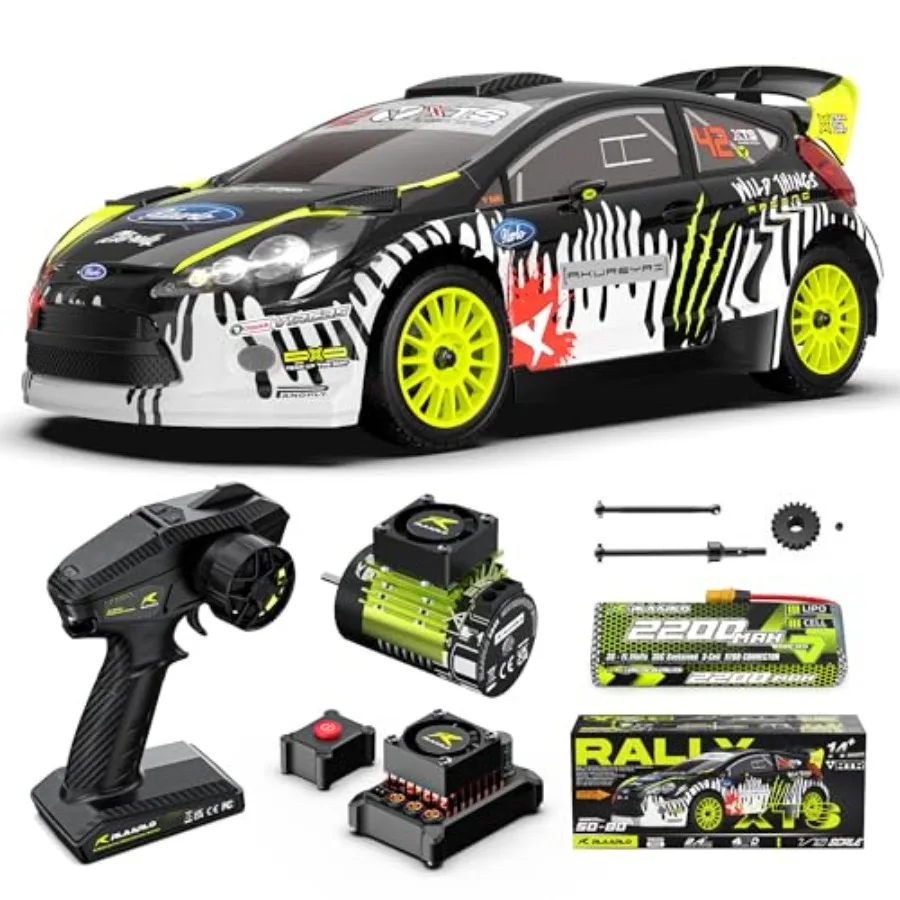 

1/10 Brushless RC Cars 50 MPH Rally Car 4WD Monster Truck with Gyro for Ages 8+ Red