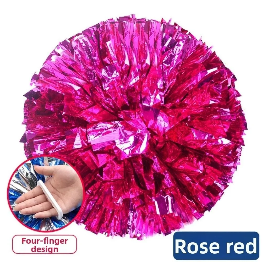 

28cm Game Pom Poms Multicolors PET Cheap Practical Cheerleading Four Finger Ring Come On Props Cheering Ball