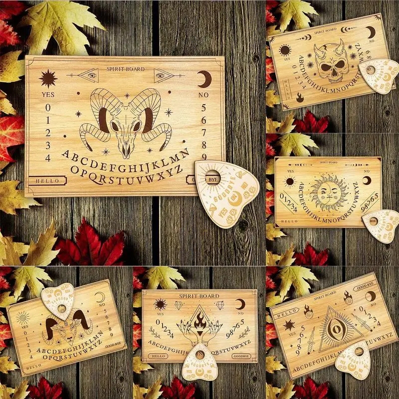 Ouija Board 20cm Wooden Ouija Planchette Message Talking Board With Pointer Decision Maker Board For Home Yoga Meditation Energy