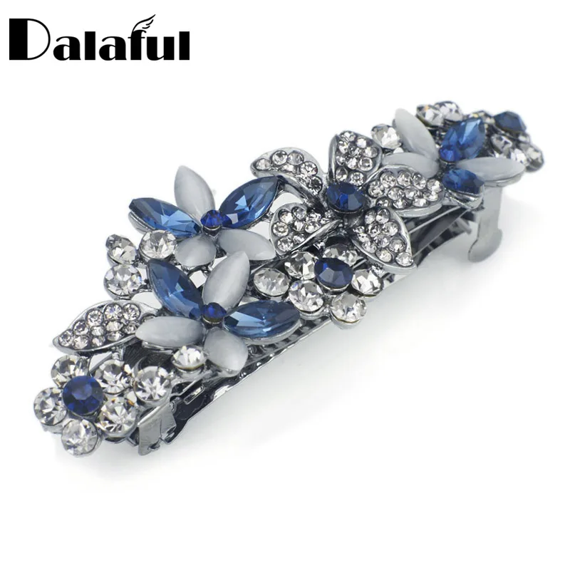 Flossy Opals Crystal Flower Rhinestone Hair Clip Barrette Hairpin Headwear Accessories Jewelry For Woman Girls Wedding F132