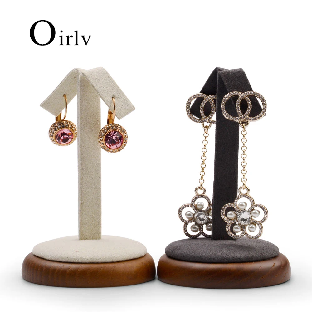 

Oirlv Solid Wood Earring Display Stand with Microfiber Leather Jewelry Organizer Prop Showing Holder Jewelry Store Display Props