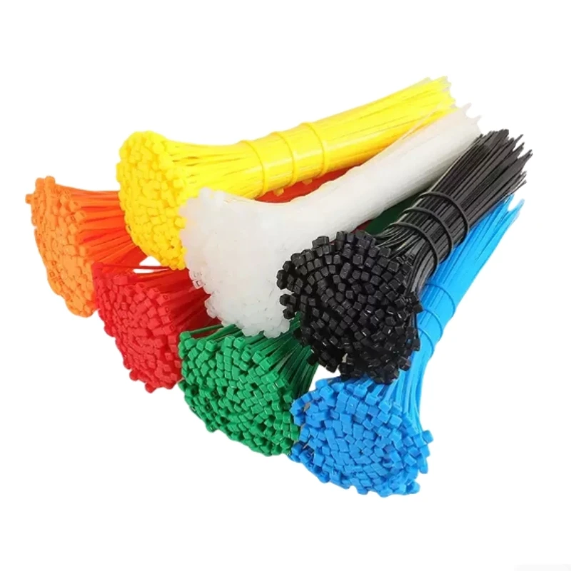 Imagen 6: Cables de nailon de plástico, bridas con cremallera, bridas para cables autoblocantes multiusos, bucle de sujeción, envoltura de cables reutilizable para el hogar y la Oficina