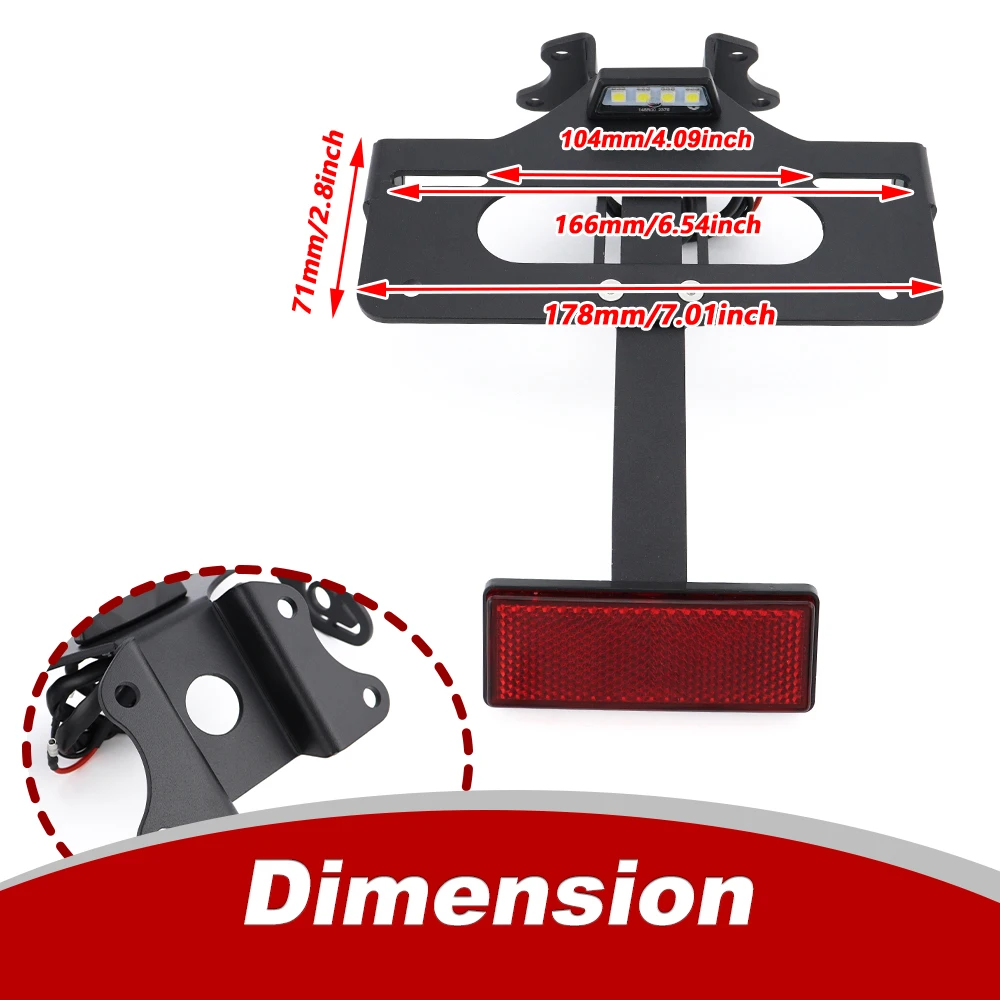For Yamaha MT-09 Tracer (FJ-09) MT-09 (FZ-09) Tracer 7/700/900/GT Tail Tidy Fender Eliminator kit License Plate Holder Bracket - view 3