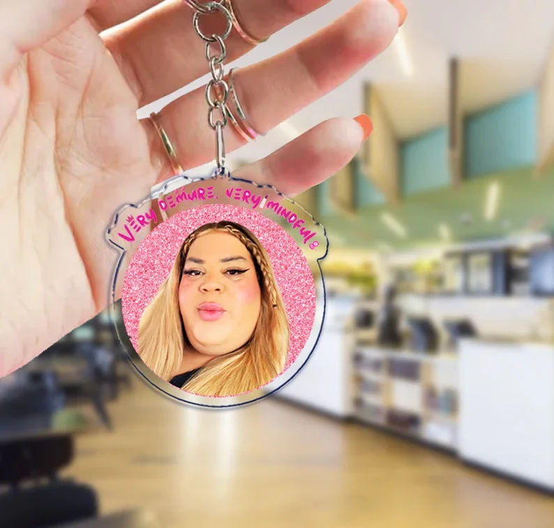 Very Mindful Very Demure Funny Keychains for Accessories Bag Popular Trend Pendant Keyring Jewelry Fans Friends Gifts